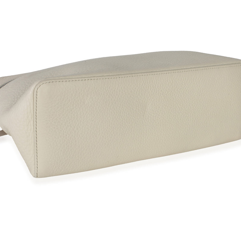 Loro Piana Cream Grained Calfskin Extra Pocket L27 Neutral Leather Handbag