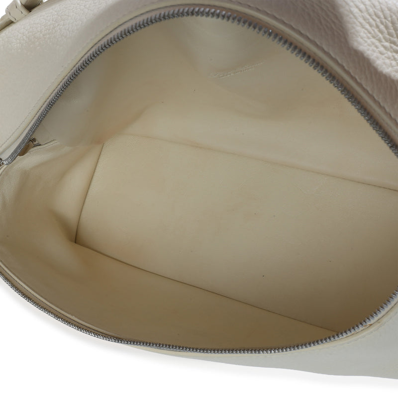 Loro Piana Cream Grained Calfskin Extra Pocket L27 Neutral Leather Handbag