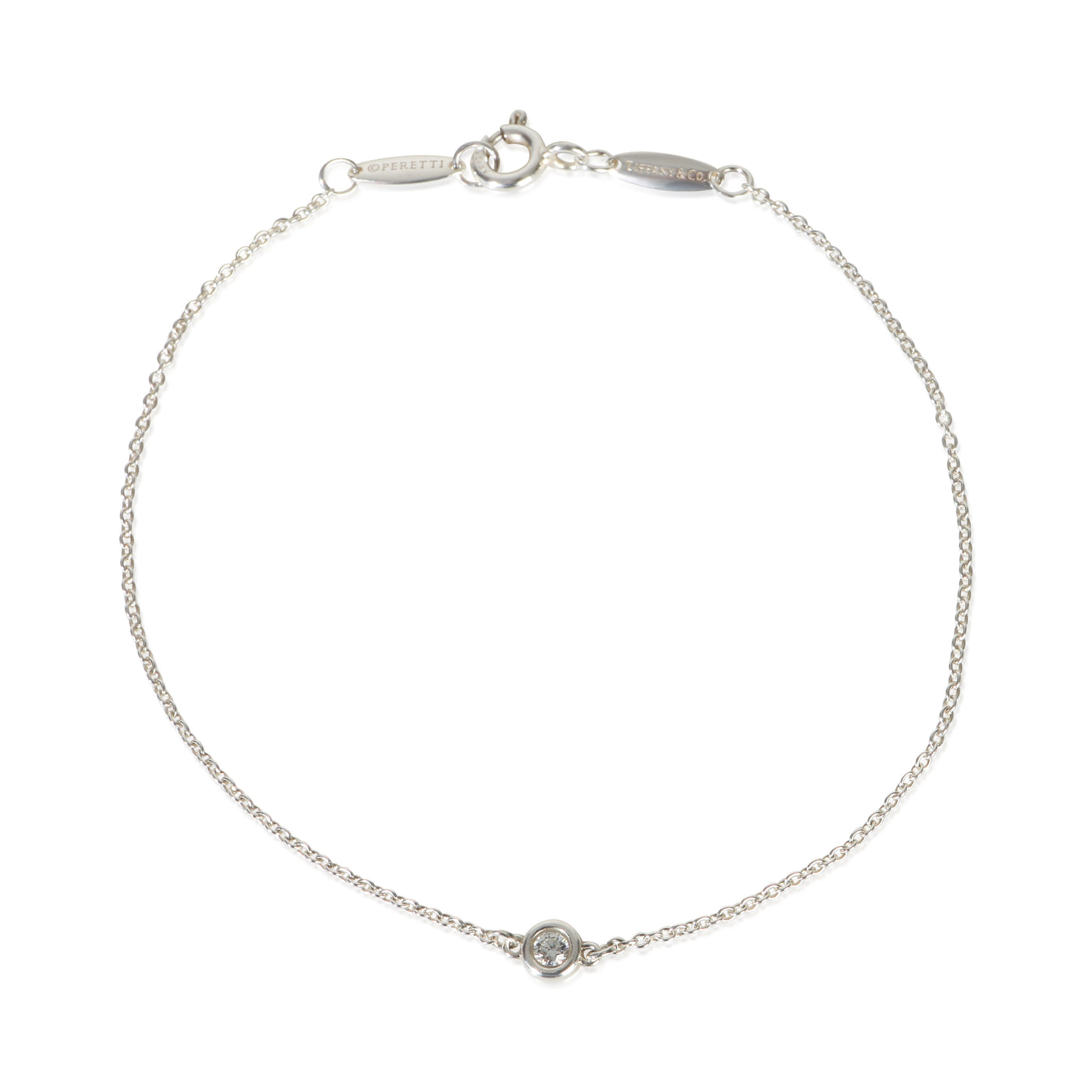 Tiffany & Co. Sterling Silver Diamond Elsa Peretti By The Yard Bracelet 925