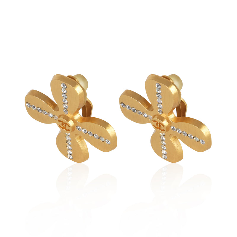 Chanel Gold-Plated 2001 Clover Earrings