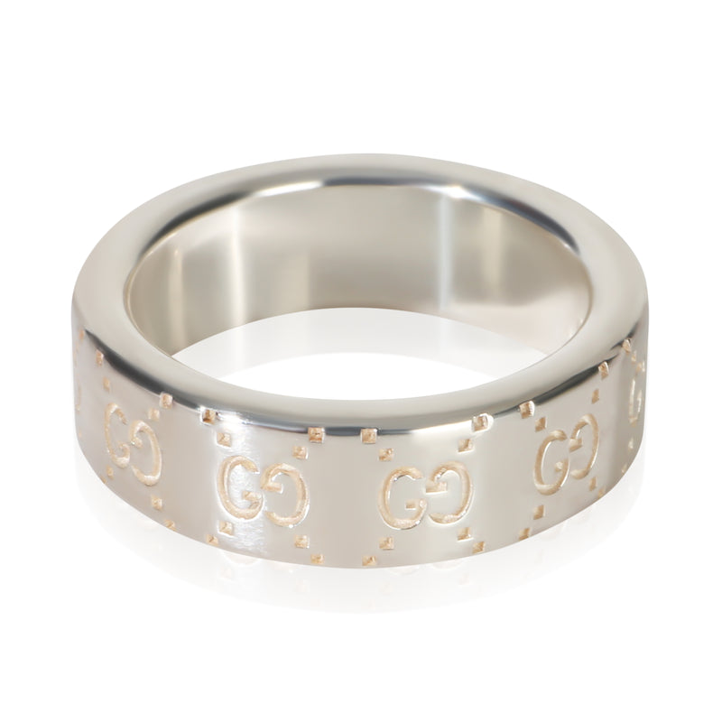 Gucci Sterling Silver 6mm Signature Ring 925