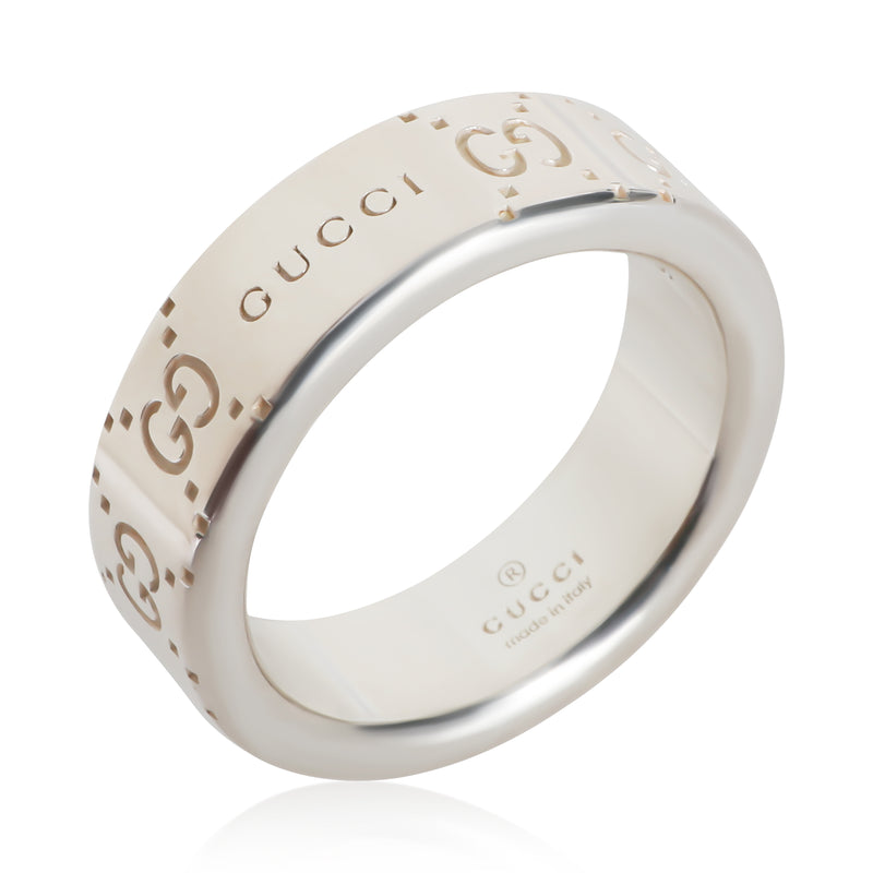 Gucci Sterling Silver 6mm Signature Ring 925