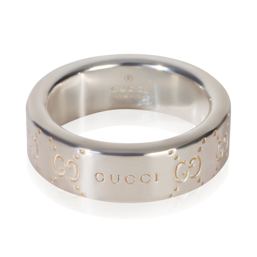 Gucci Sterling Silver 6mm Signature Ring 925