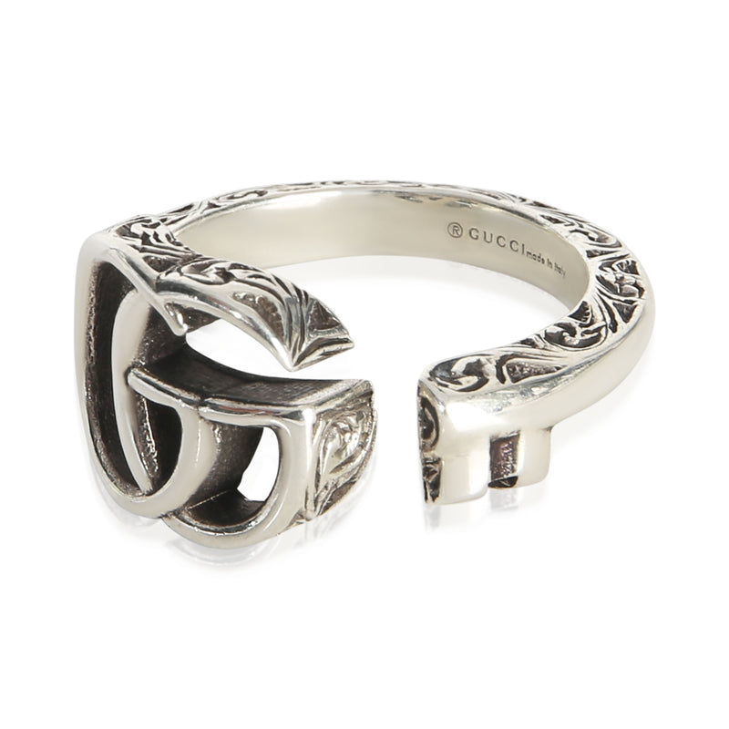 Gucci Sterling Silver Gg Marmont Key Motiff Ring 925
