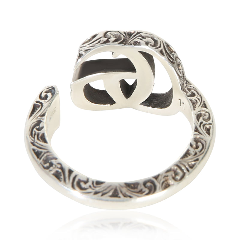 Gucci Sterling Silver Gg Marmont Key Motiff Ring 925
