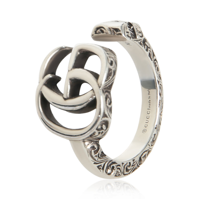 Gucci Sterling Silver Gg Marmont Key Motiff Ring 925