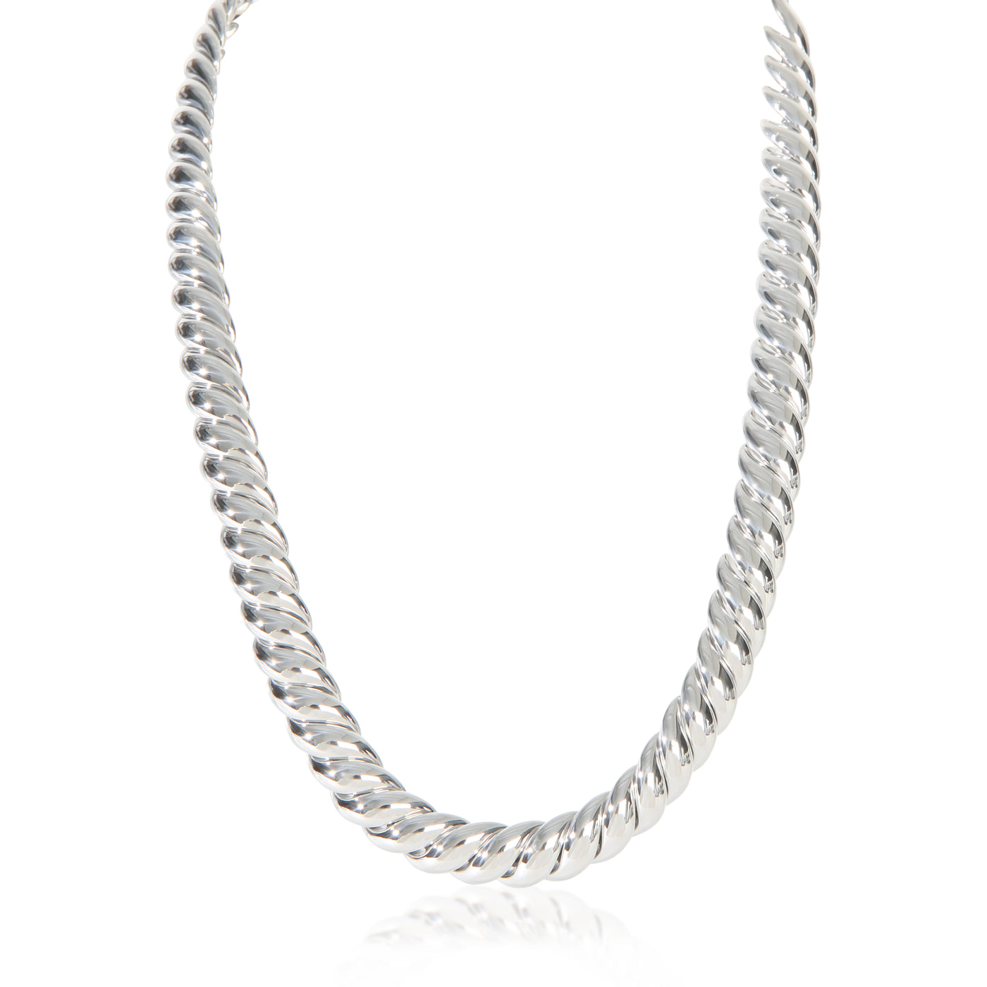 David Yurman Sterling Silver Sculpted Cable Necklace 925