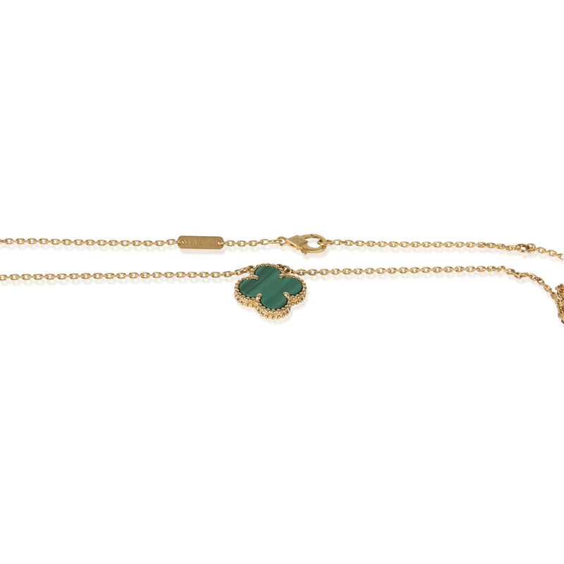Van Cleef & Arpels Yellow Gold Malachite Vintage Alhambra Pendant 18k