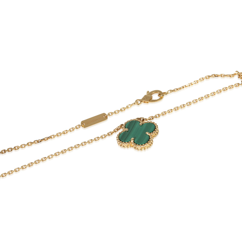 Van Cleef & Arpels Yellow Gold Malachite Vintage Alhambra Pendant 18k