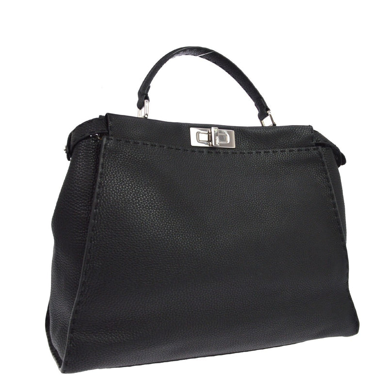 Fendi Selleria Peekaboo Leather Black Bag