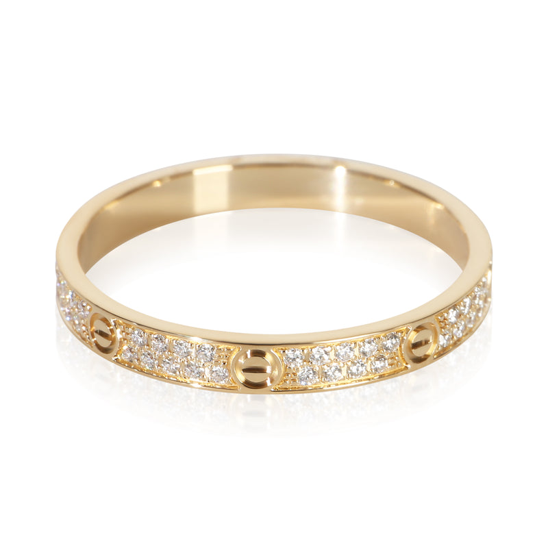 Cartier Yellow Gold Diamond Mini Model Love Ring 18k