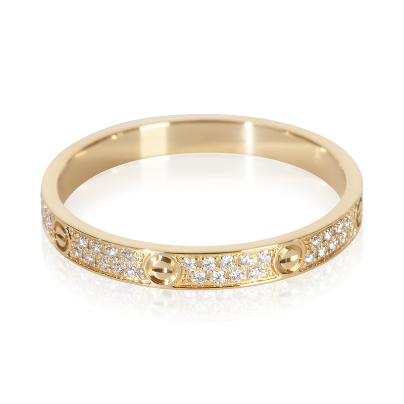 Cartier Yellow Gold Diamond Mini Model Love Ring 18k