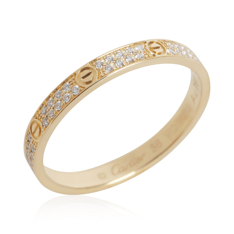 Cartier Yellow Gold Diamond Mini Model Love Ring 18k