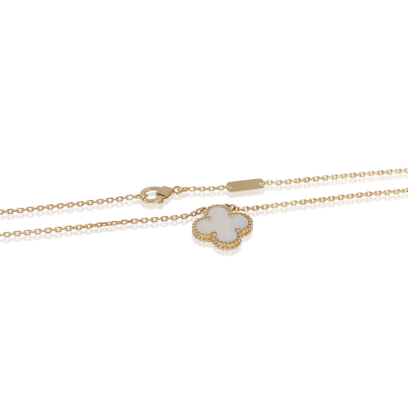Van Cleef & Arpels Yellow Gold Mother Of Pearl Vintage Alhambra Pendant 18k