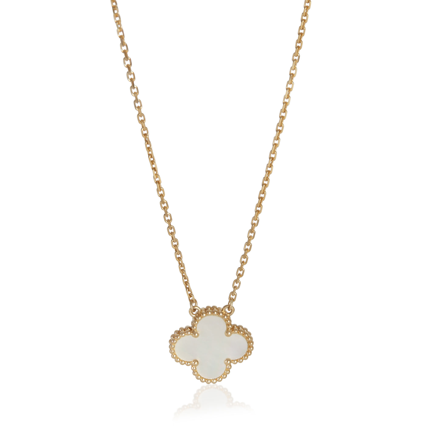 Van Cleef & Arpels Yellow Gold Mother Of Pearl Vintage Alhambra Pendant 18k