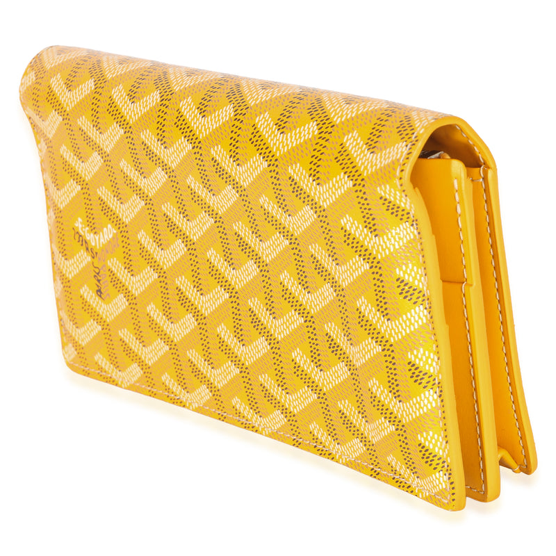 Goyard Yellow Goyardine Canvas Richelieu Wallet Coated Handbag