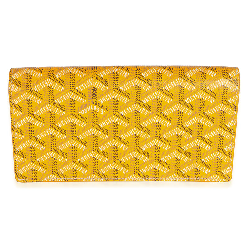 Goyard Yellow Goyardine Canvas Richelieu Wallet Coated Handbag