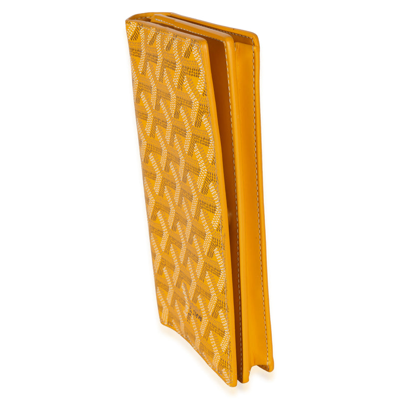 Goyard Yellow Goyardine Canvas Richelieu Wallet Coated Handbag