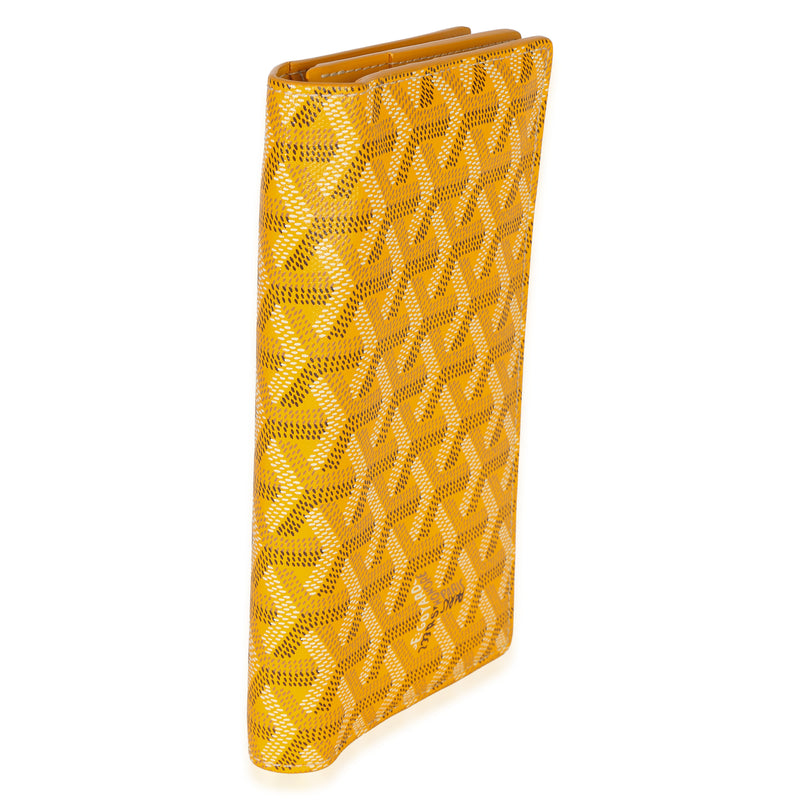 Goyard Yellow Goyardine Canvas Richelieu Wallet Coated Handbag