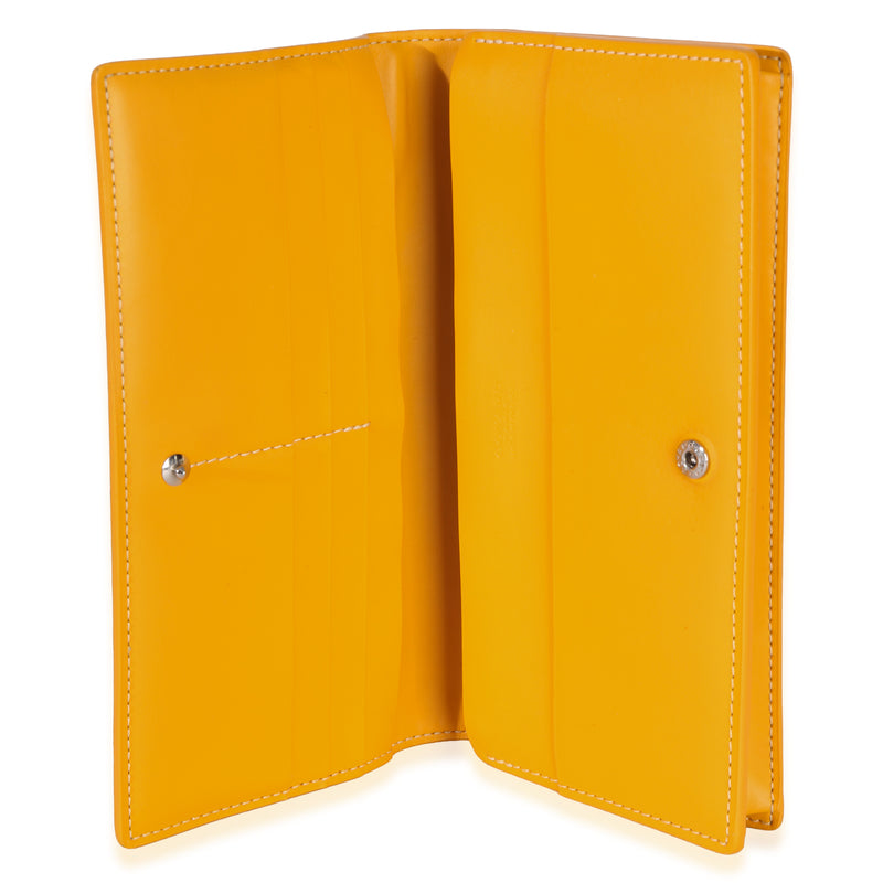Goyard Yellow Goyardine Canvas Richelieu Wallet Coated Handbag