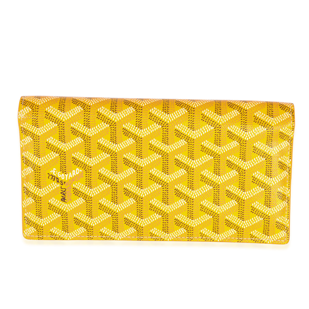 Goyard Yellow Goyardine Canvas Richelieu Wallet Coated Handbag