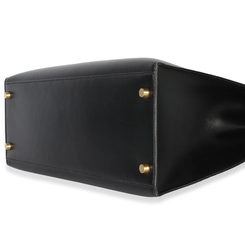 Hermès Vintage Black Box Sellier Kelly 35 Ghw Leather Handbag