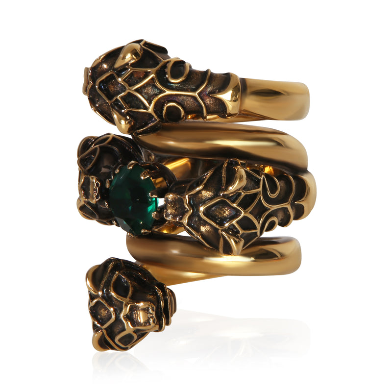 Gucci Gold-Plated Tigers Hear Wrap Ring