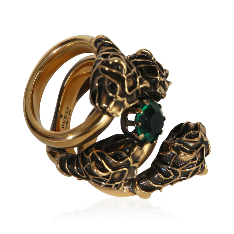 Gucci Gold-Plated Tigers Hear Wrap Ring