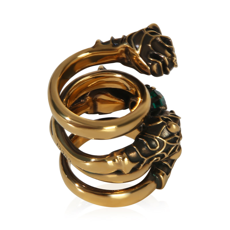 Gucci Gold-Plated Tigers Hear Wrap Ring