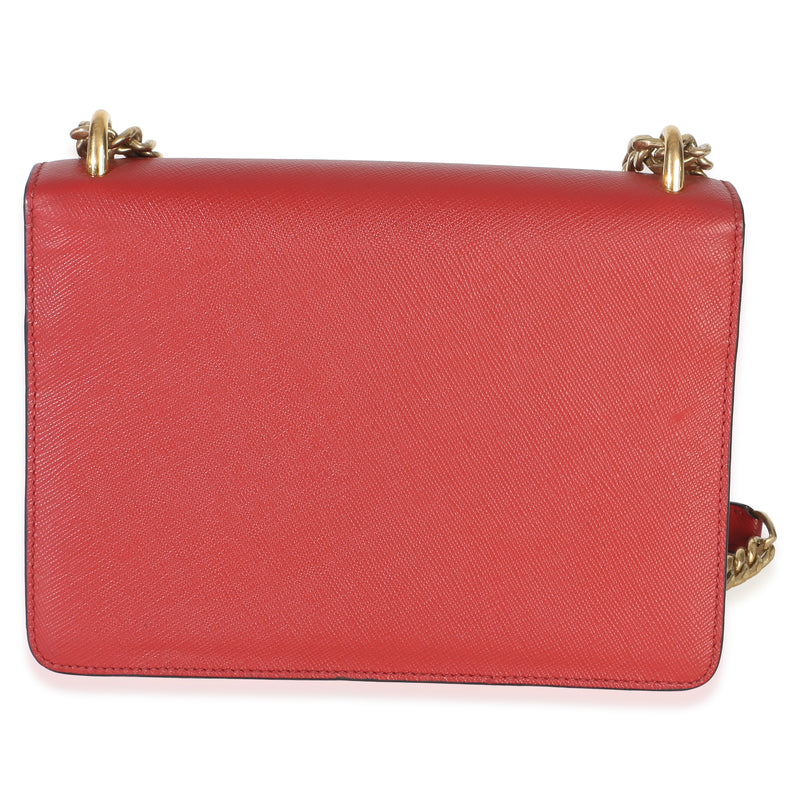 Prada Red Saffiano Envelope Flap Chain Shoulder Bag Leather Handbag
