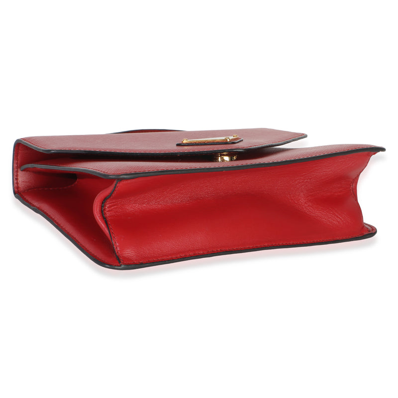 Prada Red Saffiano Envelope Flap Chain Shoulder Bag Leather Handbag