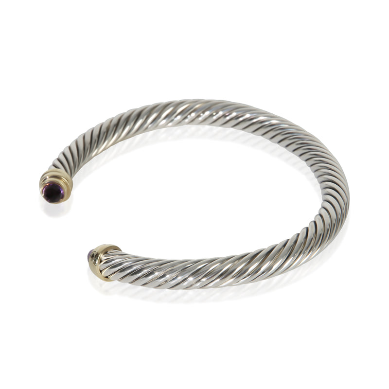 David Yurman Sterling Silver Amethyst Cable Classic Bracelet 925