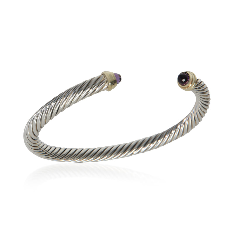 David Yurman Sterling Silver Amethyst Cable Classic Bracelet 925