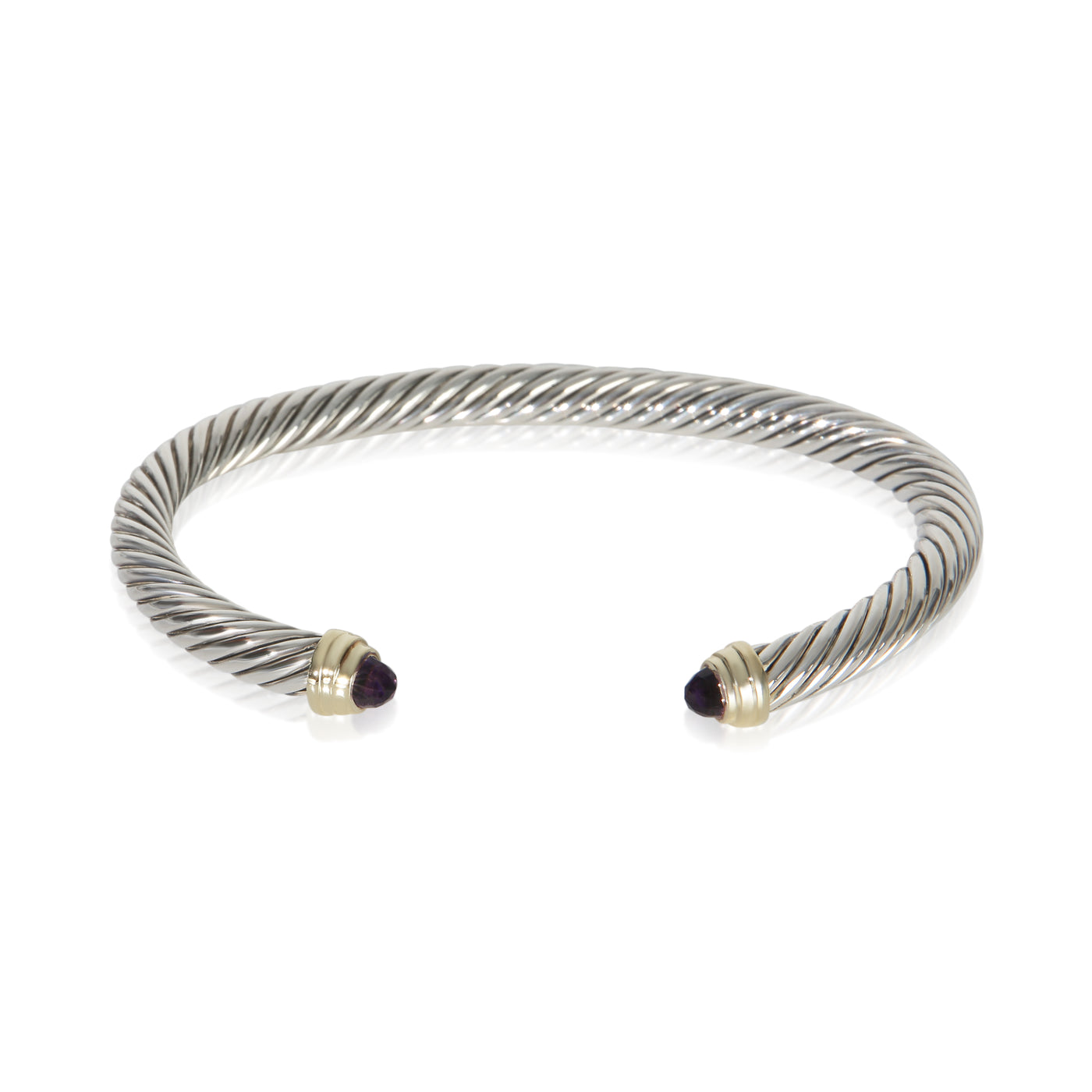 David Yurman Sterling Silver Amethyst Cable Classic Bracelet 925