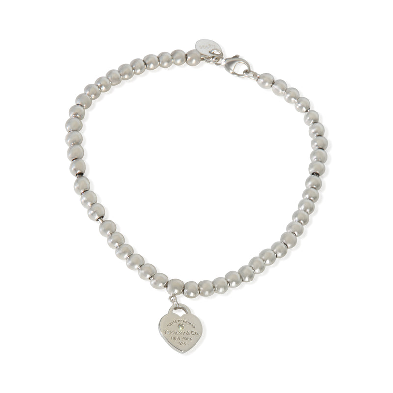 Tiffany & Co. Sterling Silver Diamond Return To Bracelet 925