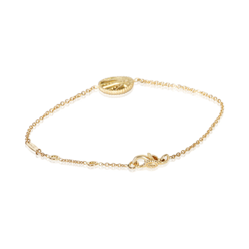 Christian Dior Yellow Gold Mother Of Pearl And Onyx Rose Celeste Bracelet 18k