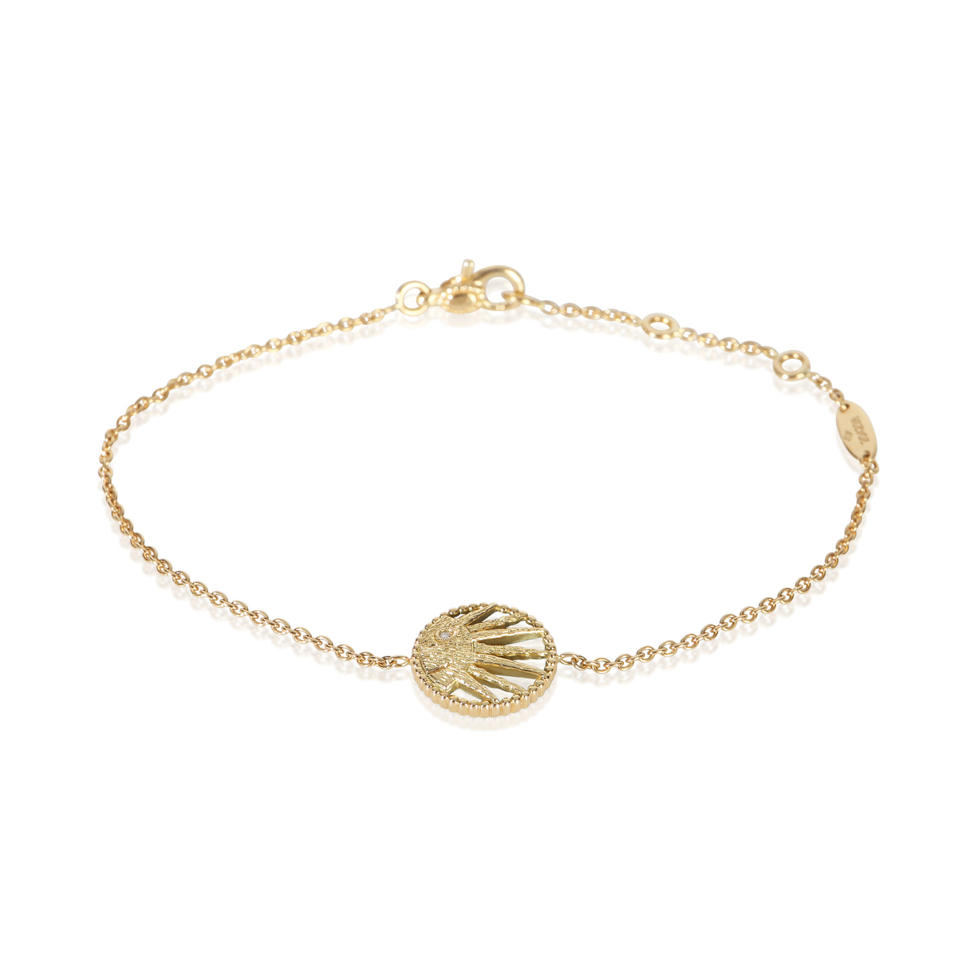 Christian Dior Yellow Gold Mother Of Pearl And Onyx Rose Celeste Bracelet 18k