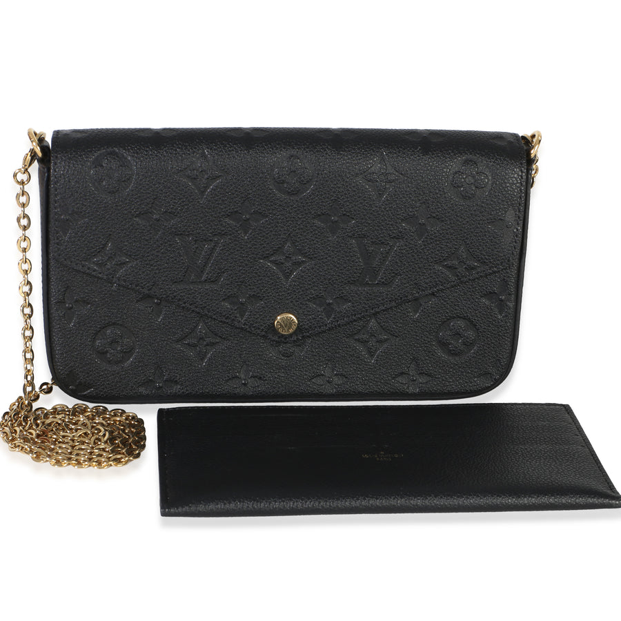 Louis Vuitton Black Monogram Empreinte Felicie Pochette Leather Handbag