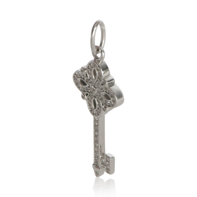 Tiffany & Co. White Gold Diamond Mini Victoria Key Pendant 18k