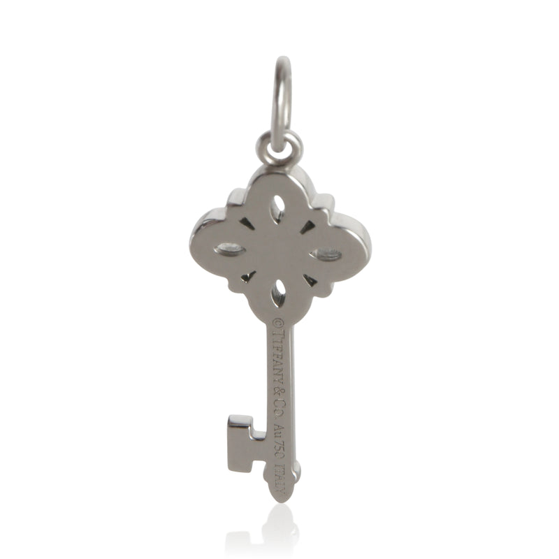 Tiffany & Co. White Gold Diamond Mini Victoria Key Pendant 18k