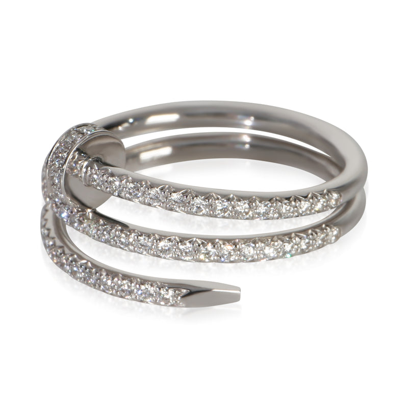 Cartier White Gold Diamond Small Model Double Juste Un Clou Ring 18k