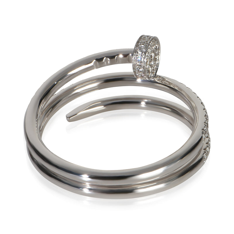 Cartier White Gold Diamond Small Model Double Juste Un Clou Ring 18k