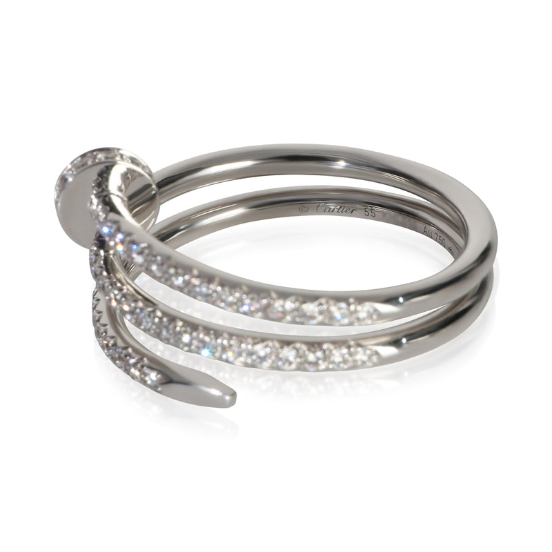 Cartier White Gold Diamond Small Model Double Juste Un Clou Ring 18k