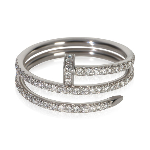 Cartier White Gold Diamond Small Model Double Juste Un Clou Ring 18k