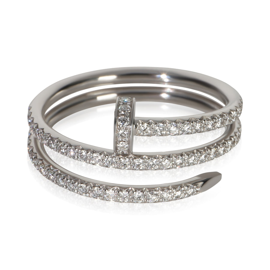Cartier White Gold Diamond Small Model Double Juste Un Clou Ring 18k