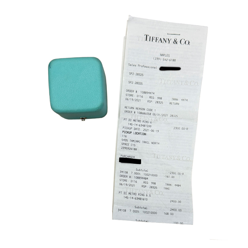 Tiffany & Co. Platinum Diamond Metro Eternity Band 950