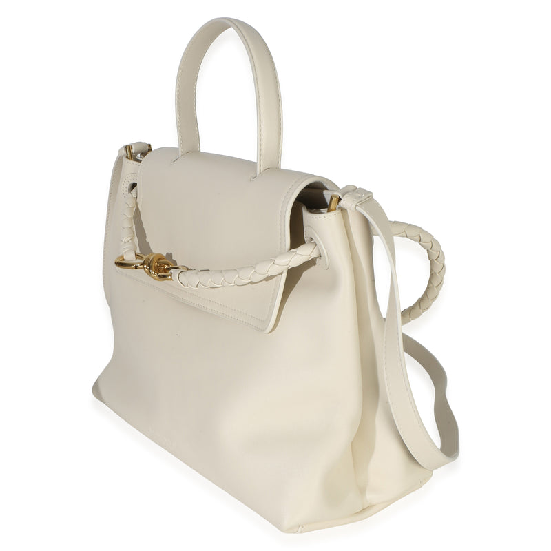 Bottega Veneta Cream Silky Calfskin Medium Ciao Neutral Leather Bag