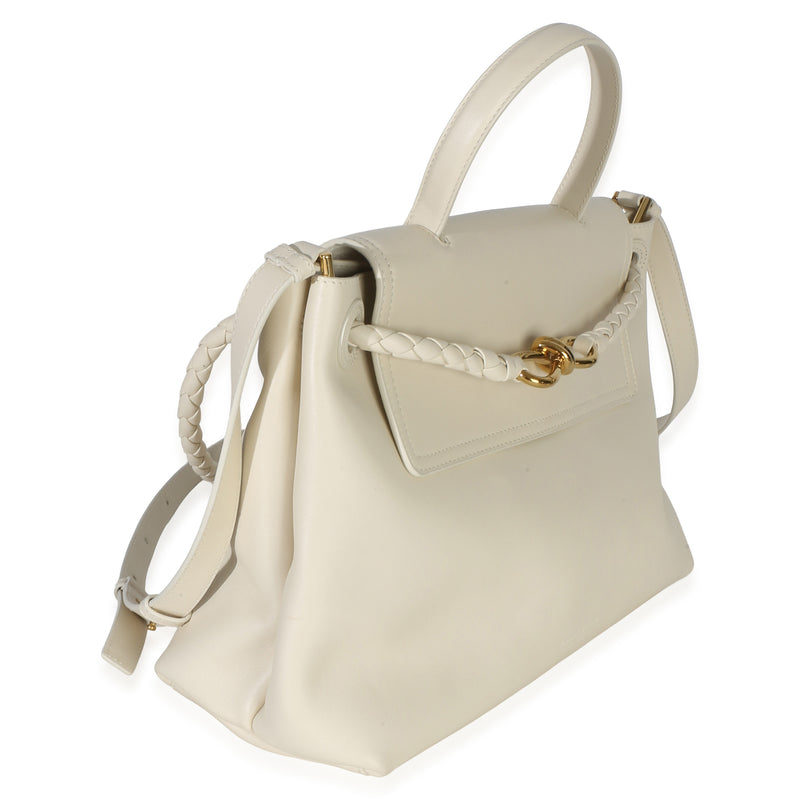 Bottega Veneta Cream Silky Calfskin Medium Ciao Neutral Leather Bag