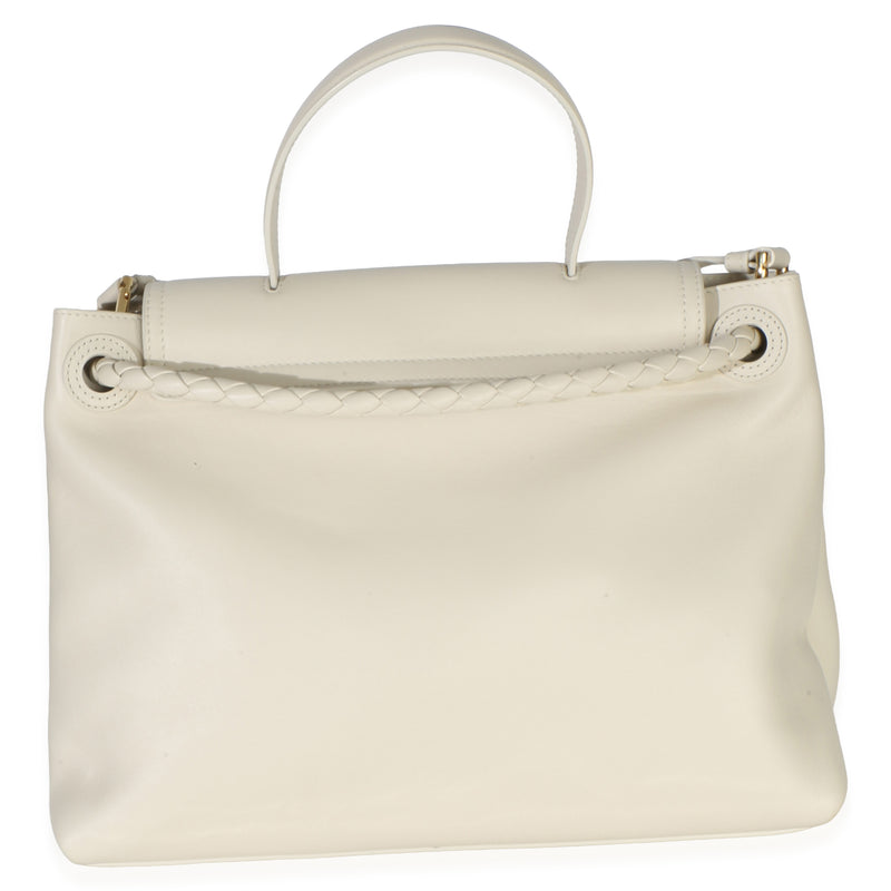 Bottega Veneta Cream Silky Calfskin Medium Ciao Neutral Leather Bag