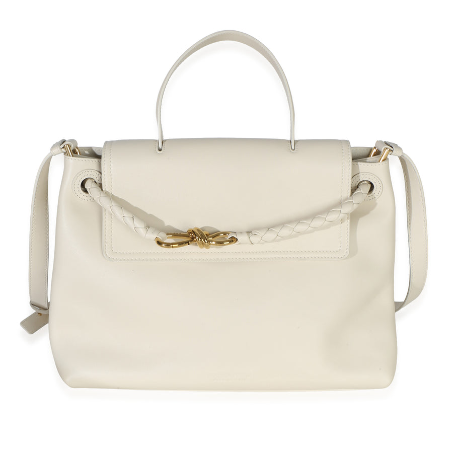 Bottega Veneta Cream Silky Calfskin Medium Ciao Neutral Leather Bag